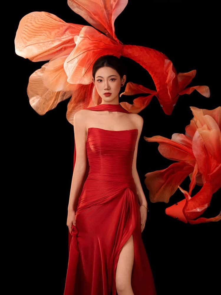 Ethnic Fashion Studio - 2026 New Year Red Lucky Carp