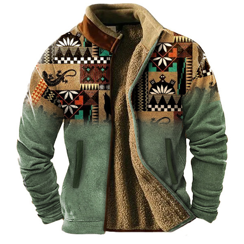 Ethnic Wear Men'S Fashion - Winter Men's Long Sleeved Full Zipper