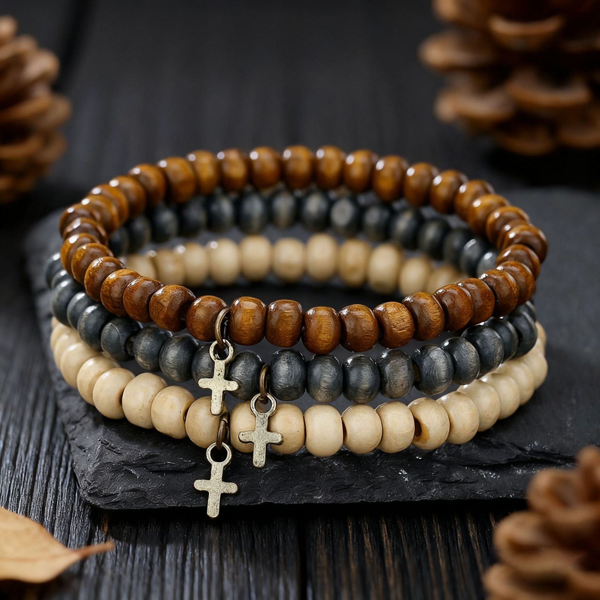 Wood Beaded Bracelet for Men,  - đánh giá và giá Ethnic Wear Men'S Fashion