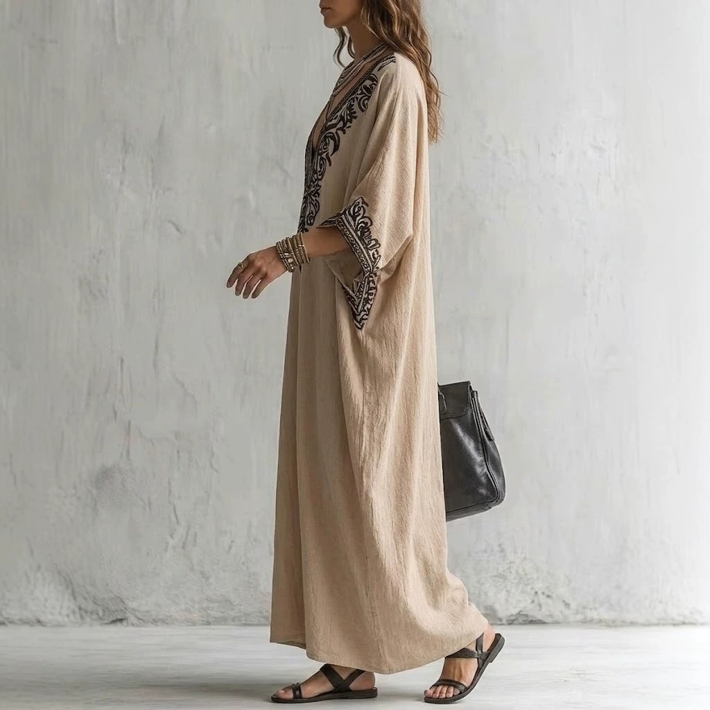 Women Boho Embroidered Kaftan  - đánh giá và giá Kaftan Women Boho