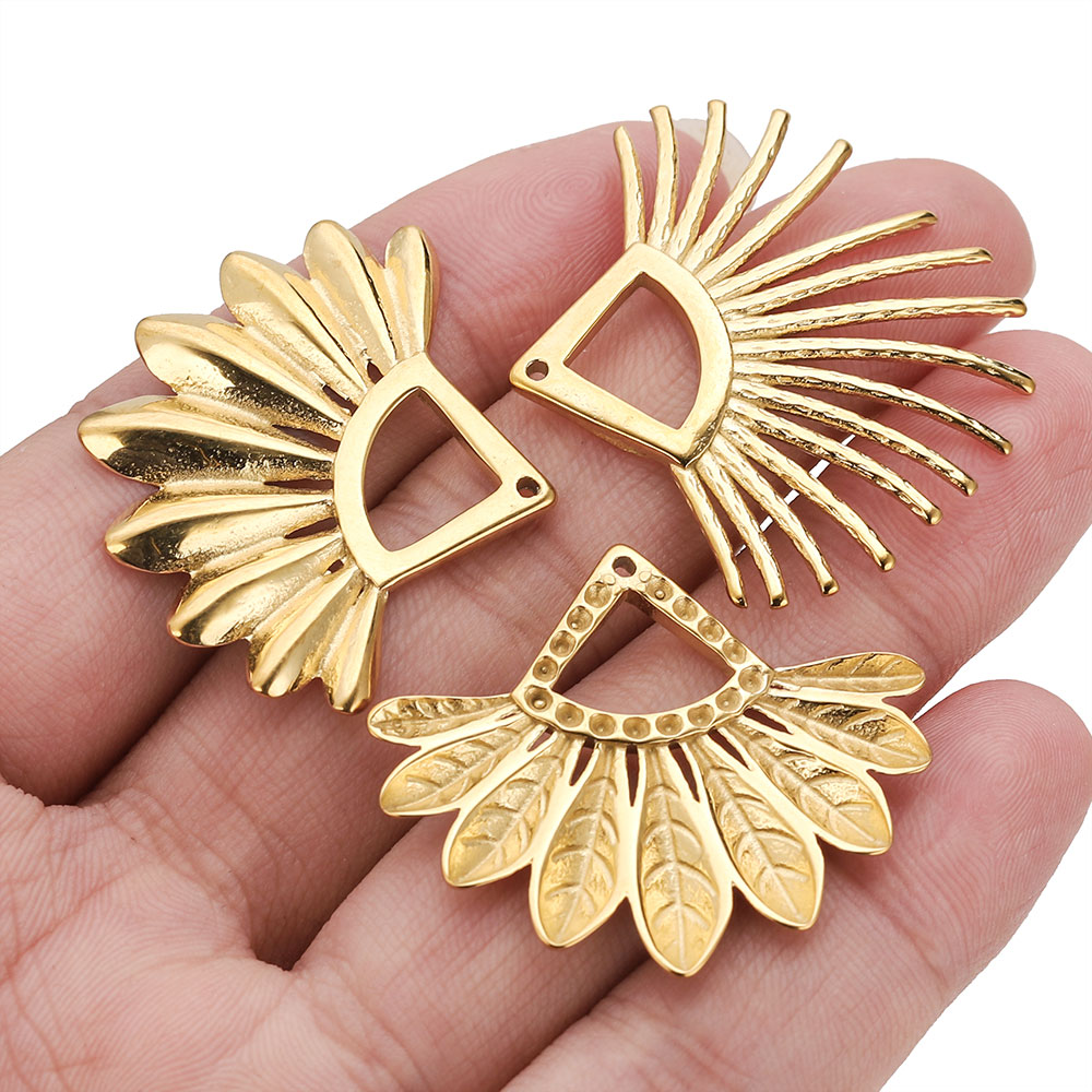 2pcs Stainless Steel Fan Shape - đánh giá và giá Ethnic Fashion Collection