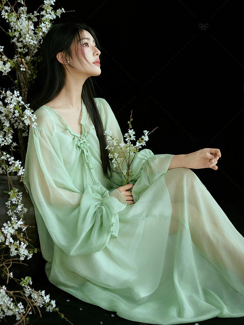Chinese Style Green Dress Trad - đánh giá và giá Ethnic Fashion Studio