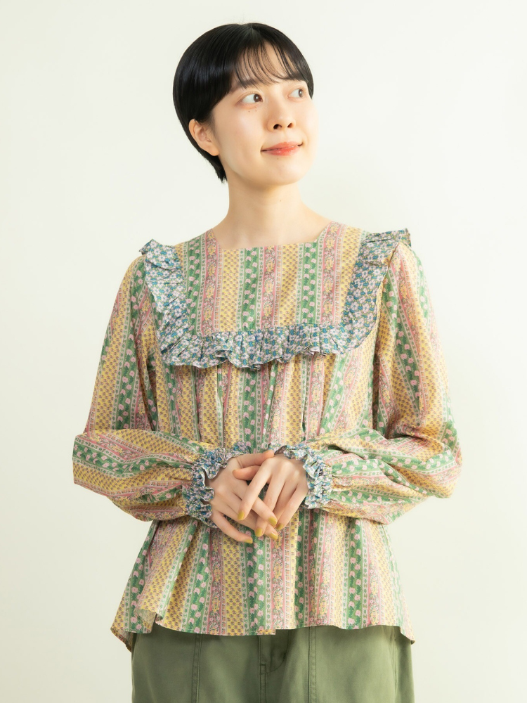 Sweet Floral Print Shirt with  - đánh giá và giá Ethnic Fashion Brands