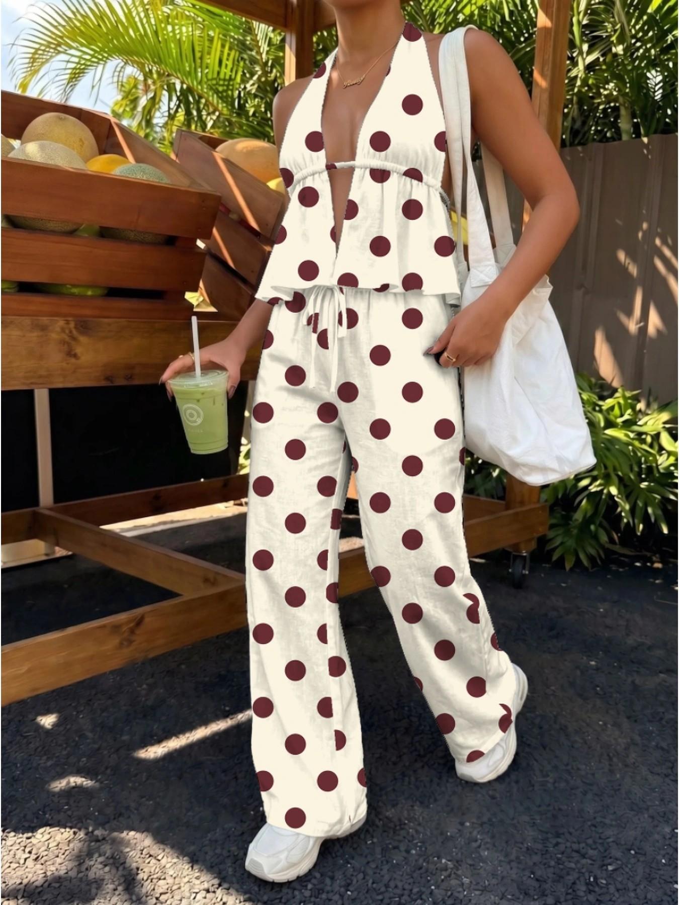 Vintage Large Dot Halter Top w - đánh giá và giá Ethnic Fashion Collection