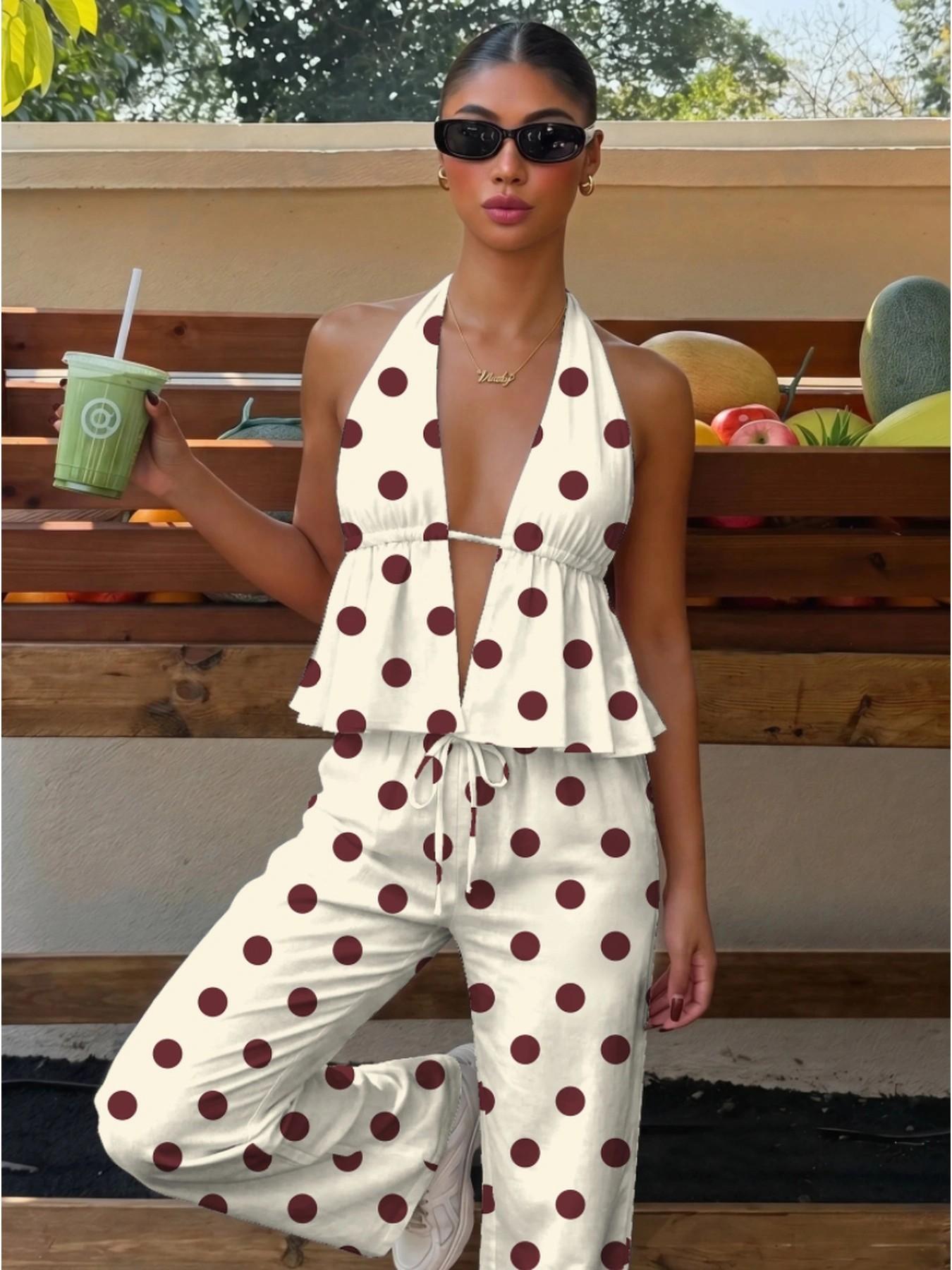 Vintage Large Dot Halter Top w - đánh giá và giá Ethnic Fashion Collection