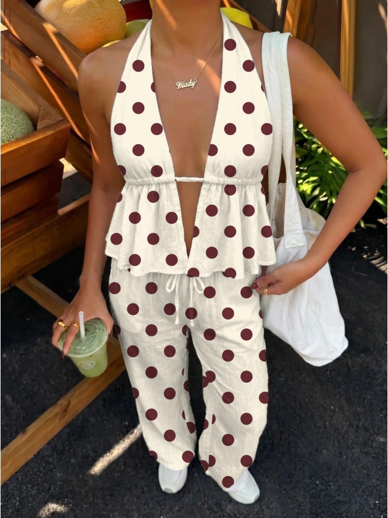 Vintage Large Dot Halter Top w - đánh giá và giá Ethnic Fashion Collection
