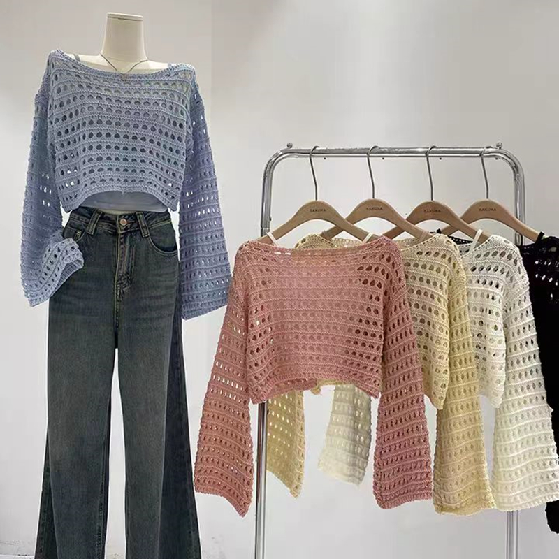 Long Sleeve Crochet Knit Top S - đánh giá và giá Kaftan Women Boho