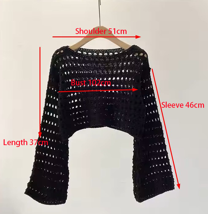 Long Sleeve Crochet Knit Top S - đánh giá và giá Kaftan Women Boho