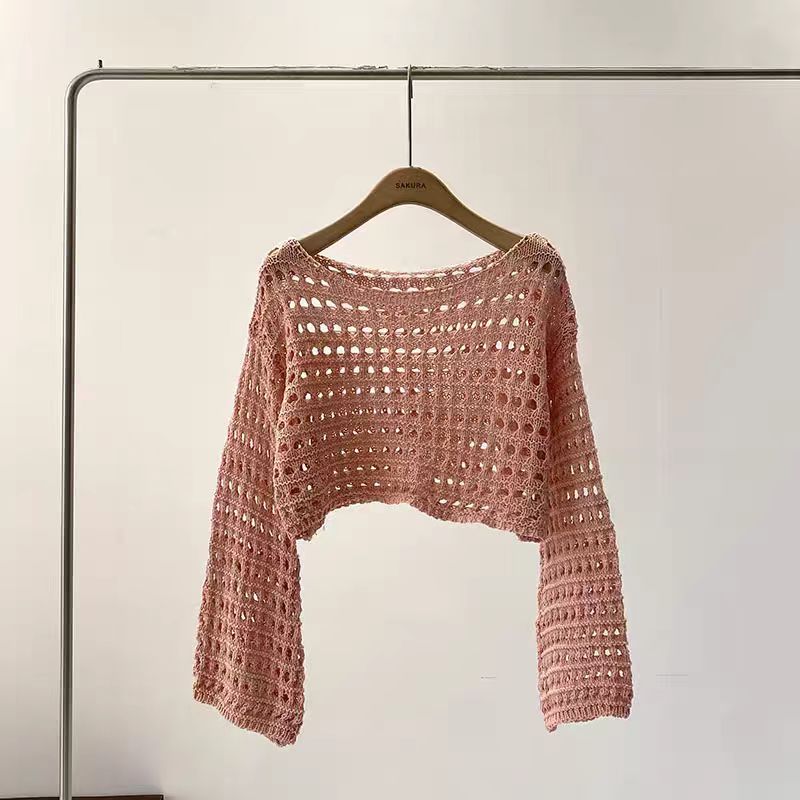 Long Sleeve Crochet Knit Top S - đánh giá và giá Kaftan Women Boho