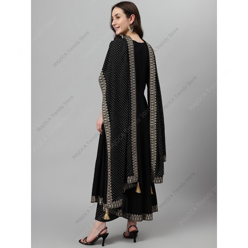 Indian Pakistani Women Black R - đánh giá và giá Salwar Kameez Set