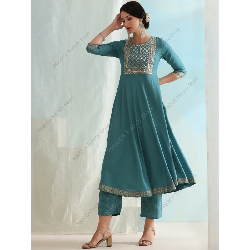 Peacock Blue Indian Women 3 Pi - đánh giá và giá Salwar Kameez Set