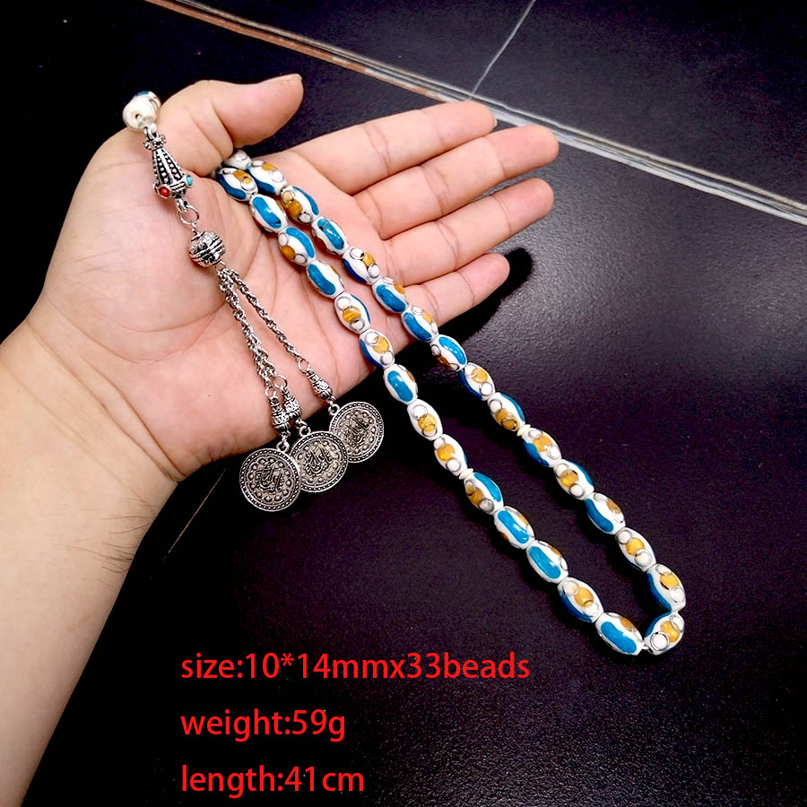 Camel bone Tasbih with Blue li - đánh giá và giá Ethnic Fashion Online