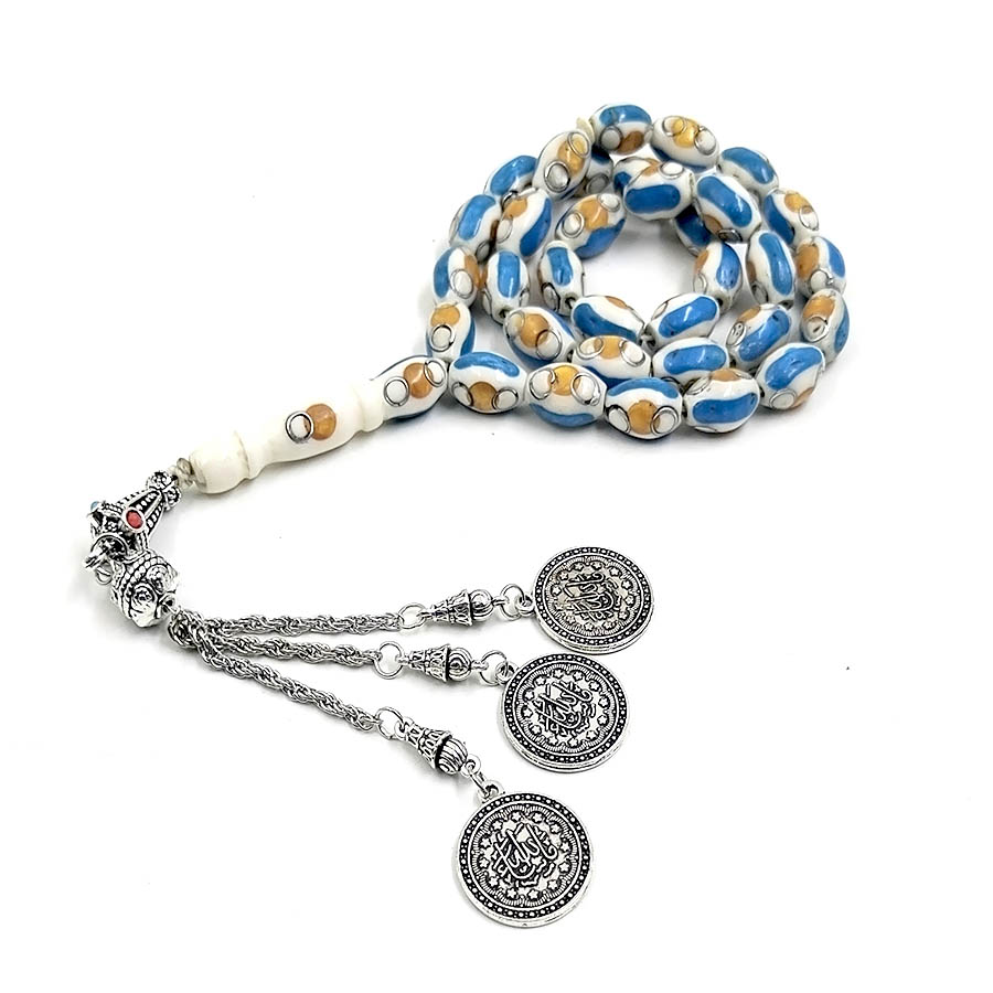 Camel bone Tasbih with Blue li - đánh giá và giá Ethnic Fashion Online