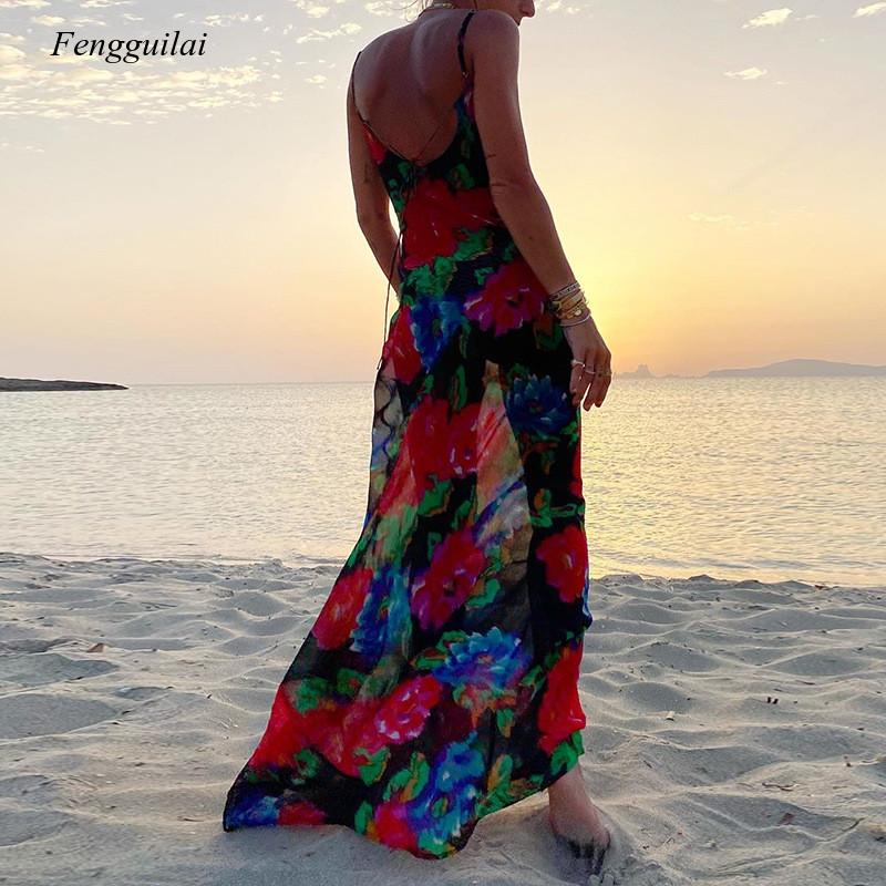 Họa Tiết Hoa Mùa Hè Spaghetti  - đánh giá và giá Kaftan Women Boho