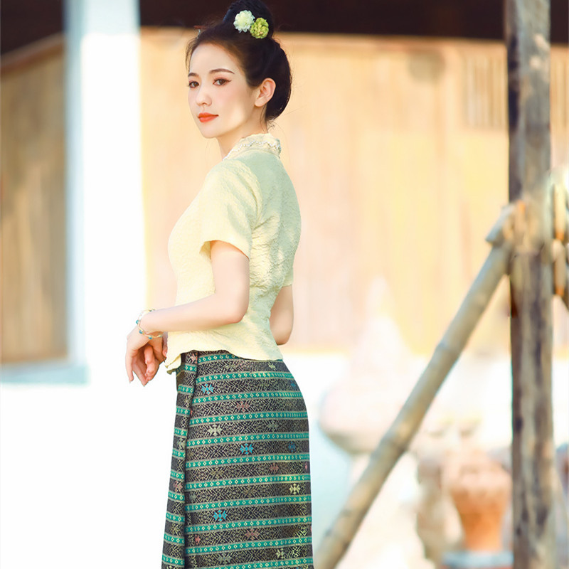 Light Yellow Thai Dai Clothing - đánh giá và giá Thai Silk Blouse