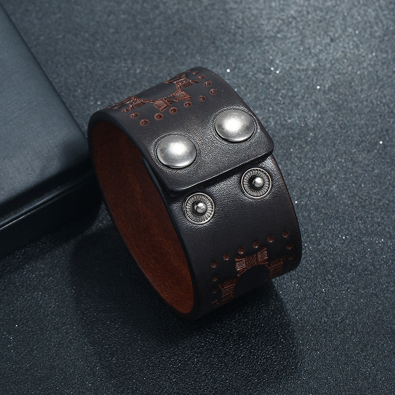 Retro Brown Wide Cowhide Brace - đánh giá và giá Ethnic Fashion Pk