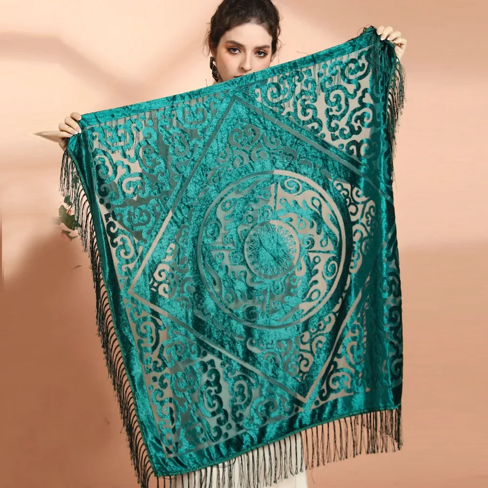 AW25 Velvet Jacquard Shawl wit - đánh giá và giá Ethnic Fashion Collection