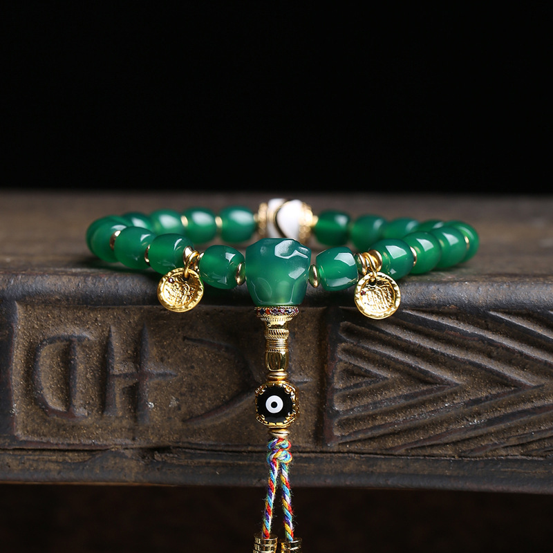 Natural green bracelet with be - đánh giá và giá Ethnic Fashion Way
